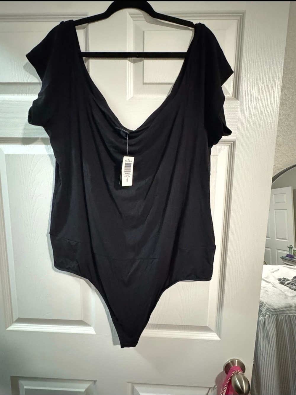 torrid Black V-Neck Short Sleeve Bodysuit